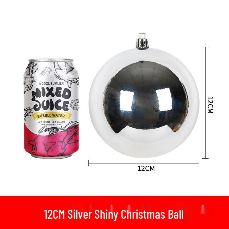 Festive Silver Glitter Hanging Ball - Shiny Round Decoration 6-30CM for Christmas