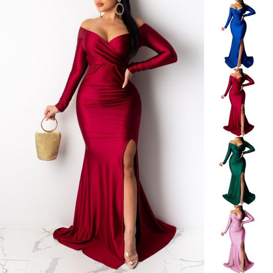 Dámské spodničky velké velikosti Dámské bodycon šaty Sexy šaty s výstřihem do V mimo ramena Pouzdrové šaty s tenkým zadečkem pro ženy