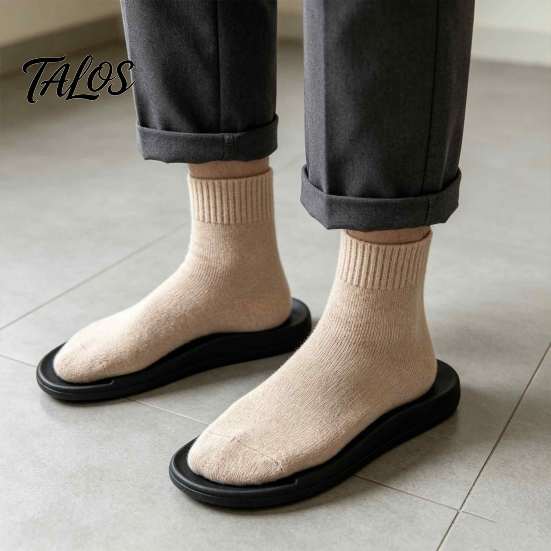 Insulated Boot Socks for Winter Thickened Plush Men, Thermal Fleece Lined Crew Socks, Soft Warm Outdoor Sports Hosiery Mid-calf Elastic Cozy