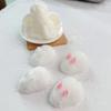 Squishy Kawaii Handmade Silicone Mini White Rabbit Flocked Snow Powder Bunny Soft Pendant Girl Cute Birthday Gift Kids Toys