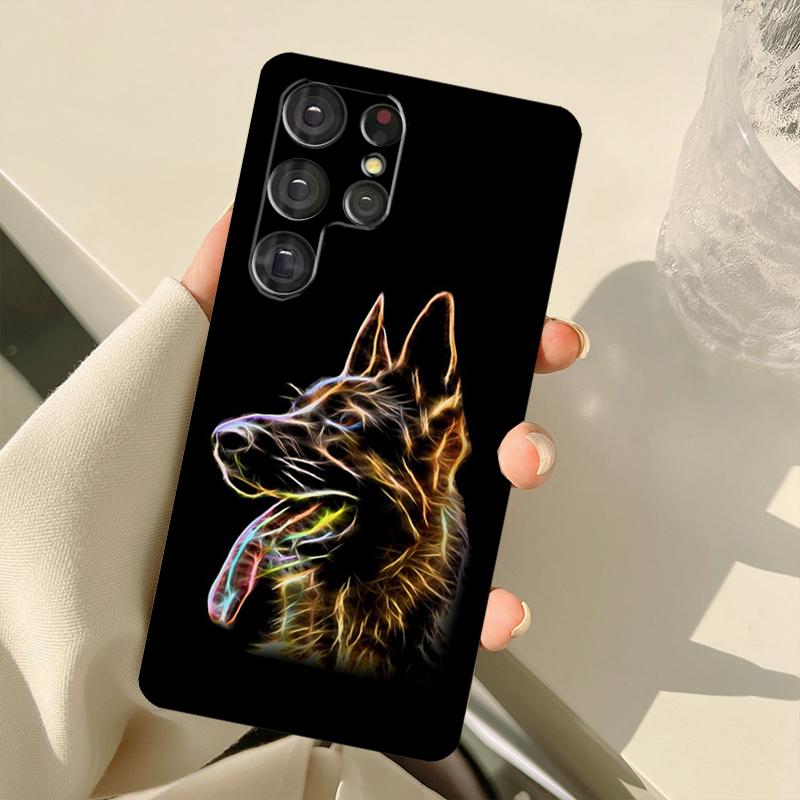 Cartoon German Shepherd Dog Case For Samsung Galaxy S23 Ultra S21 S22 S24 S25 Ultra S9 S10 Plus S25 FE S20 FE Back Cover