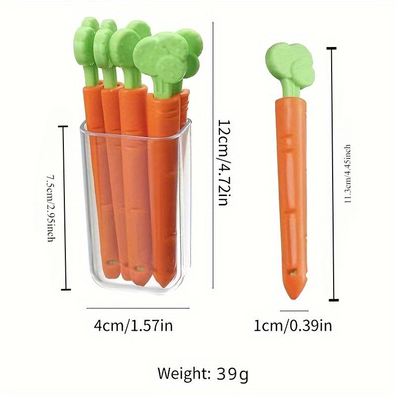 5Pcs Carrot-Shaped PP Sealing Clips – Multi-Purpose Food Bag Clamps for Kitchen & Household (Food Storage Clips)