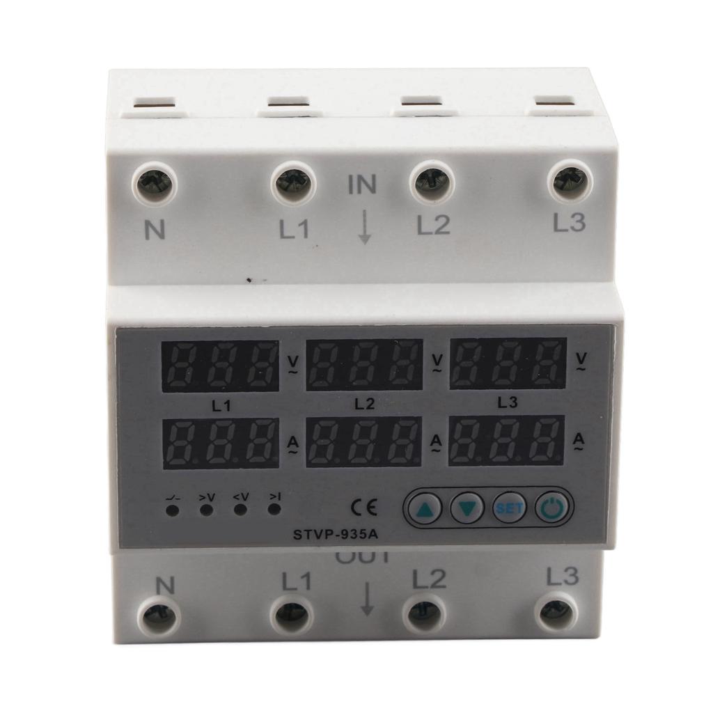 Adjustable Voltage Current Protector 3 Phase Digital Display Automatic Recovery Voltage Protector Relay AC220 380V 63A