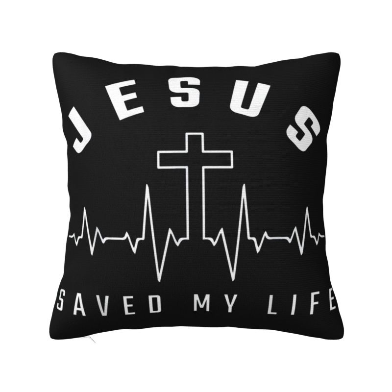 Jesus Saved My Life Cushion Covers Christian Religious Faith Velvet Luxury Pillows Decor Home