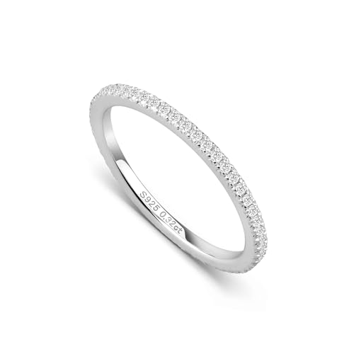 

[TAKEDA JEWELRY] Brilliant Lab-Grown Diamond Full Eternity Ring, 0.29-0.32ct, S925 Silver, Equivalent Composition to Natural Diamonds, Equivalent Spar