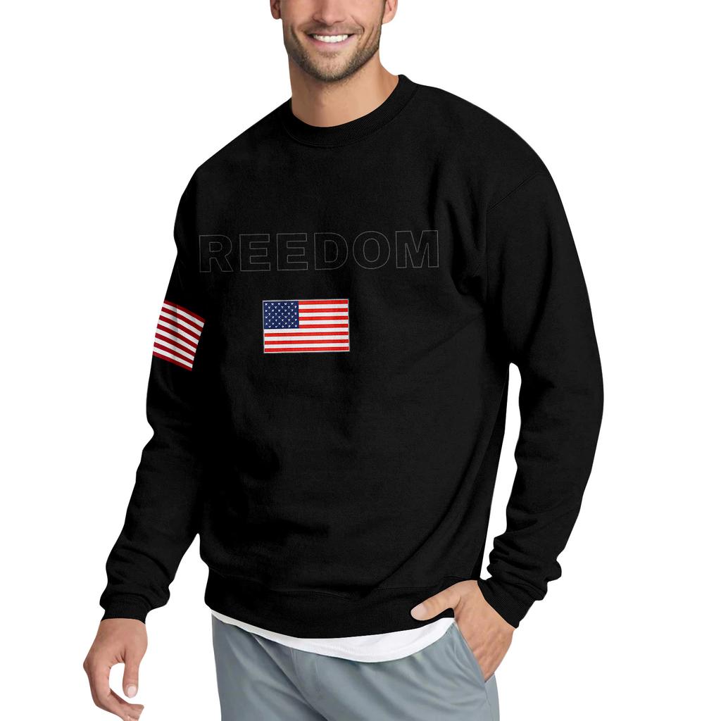 Casual Letter Print Men's Loose Sweatshirt
