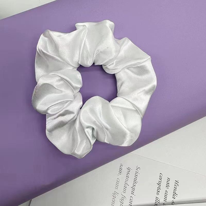 

Женская шелковая резинка для волос, эластичная ручная работа, многоцветная резинка для волос, держатель для хвоста, повязка на голову, аксессуары для волос 1pc белый