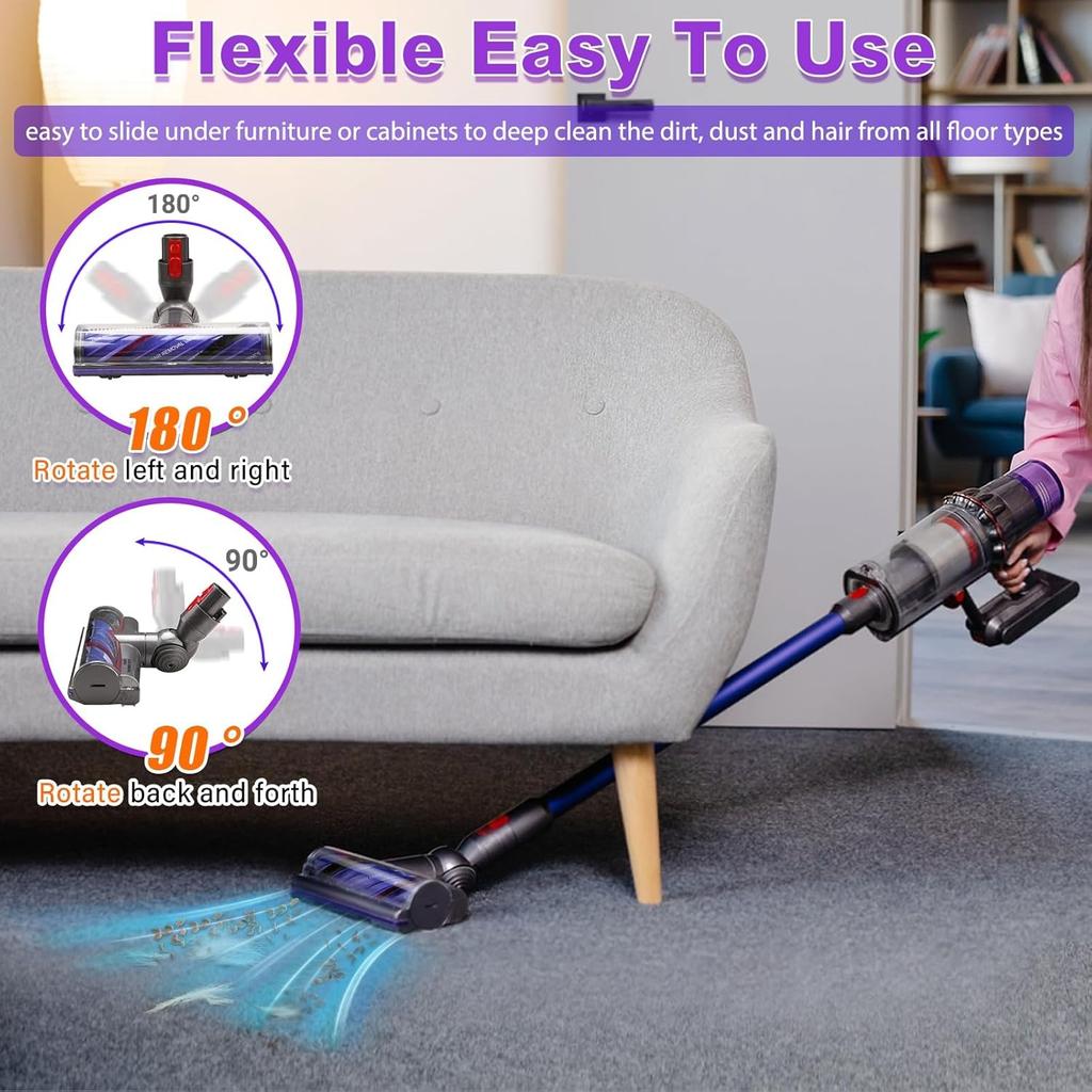 V8 V11 Vacuum Attachments Head Replacement Parts for Dyson V7 V8 V11 V15 Animal V10 Cyclone Cordless Vacuum Cleaner, Upgrade Anti-Tangle Quick