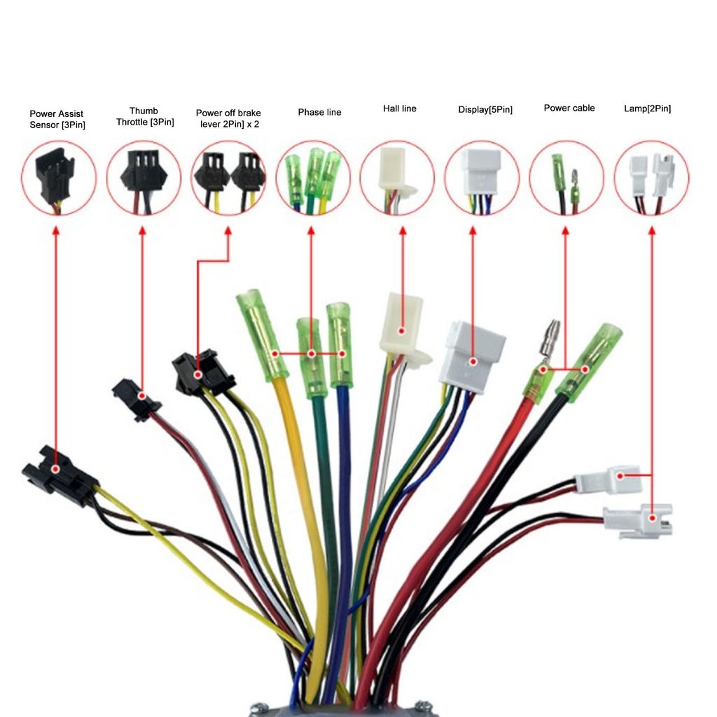 Bicycle Lithium Battery Conversion Kit 36V 48V 500W 22A Brushless Motor Controller EN06 Display Kit