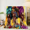 African Women Blanket Flannel Blanket for Bed, Sofa, Camping, Hiking, Picnic Essentials, Gift for Family Fan Gifts
