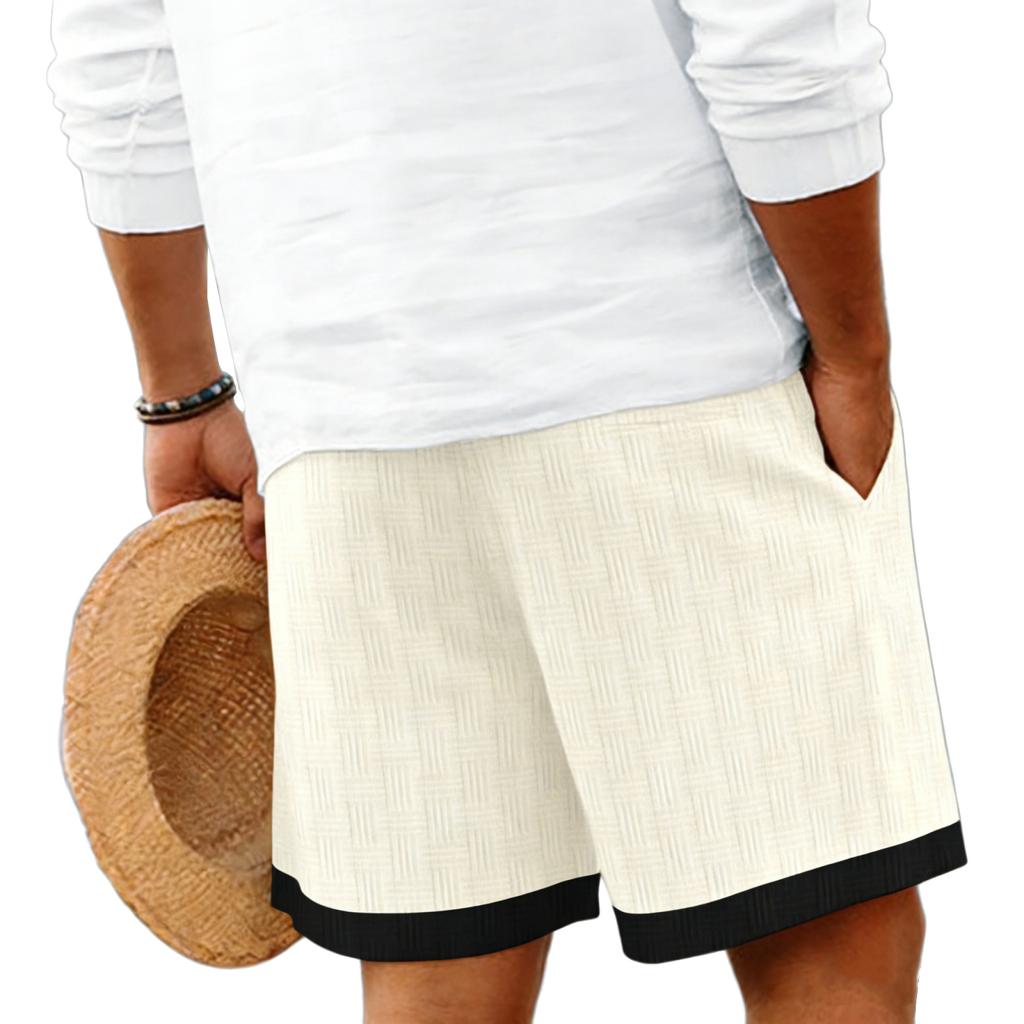 Men's Casual Stylish Striped Multi-color Five-pocket Pants / Men's Drawstring Breathable Beach Shorts