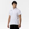 Mizuno New Model Polo Size L (2025) Button-Down Shirt, Moisture-Wicking, Quick-Drying, 32MAC180, White/Black,