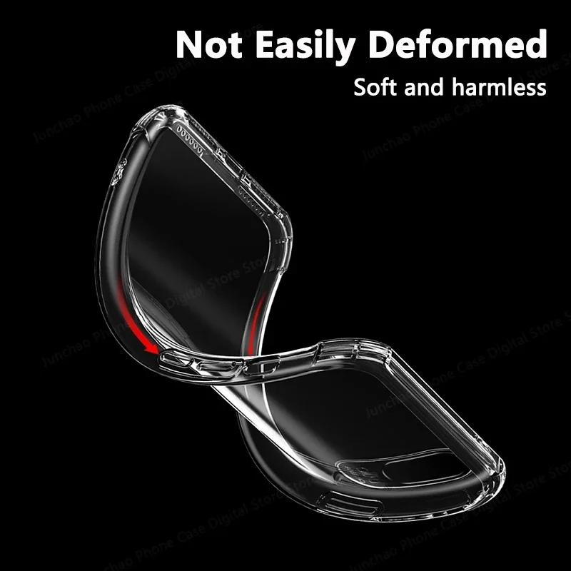 3D Airbag Clear Silicone Phone Case For Xiaomi Poco F5 F5Pro F6 F6Pro 5G Shockproof Soft Protective Shell Transparent Back Cover