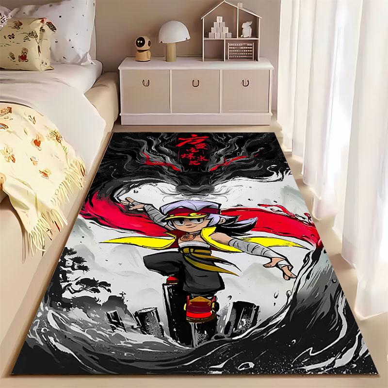 Heroic Warrior with Dragon Suitable As a Non-slip Mat for the Living Room or Bedroom Sofa