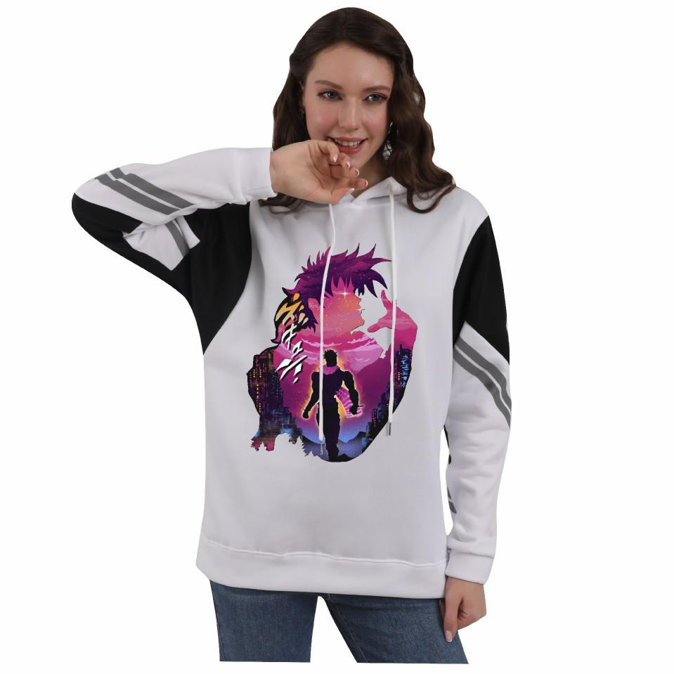 JoJo's Bizarre Adventure Color Block Plush Anime Hoodie