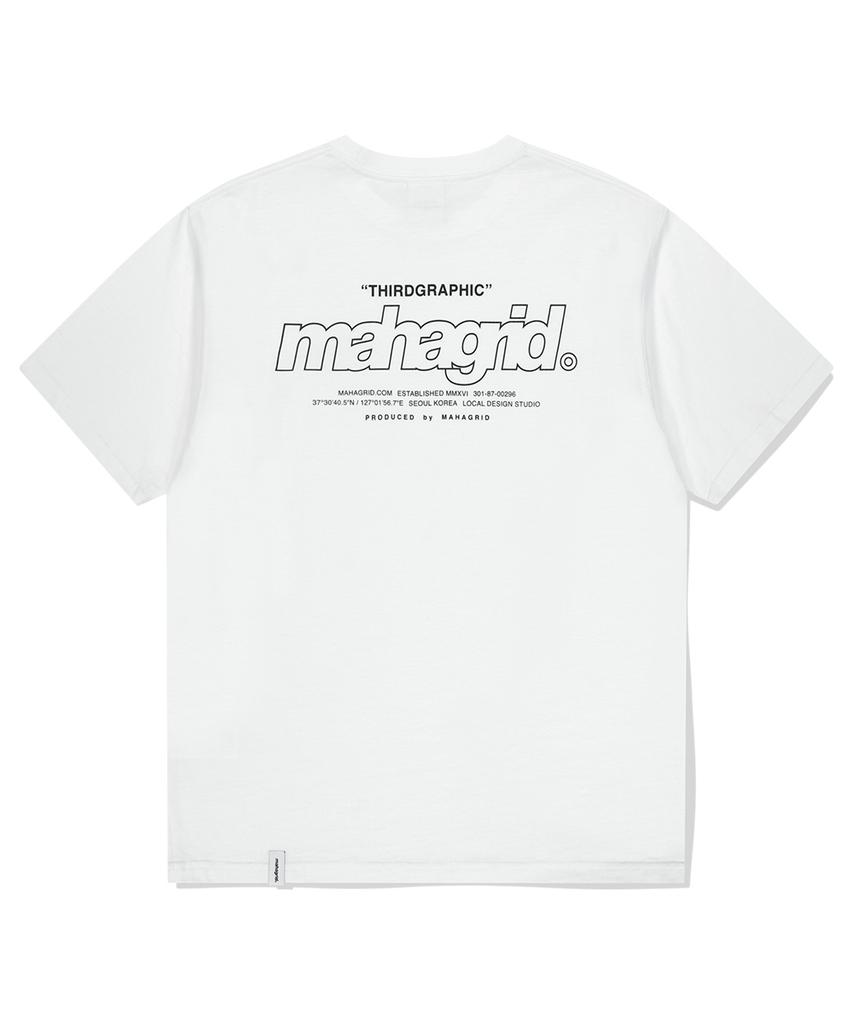 MAHAGRID Back Third Logo Tee White(Mg2Fmmt502A)
