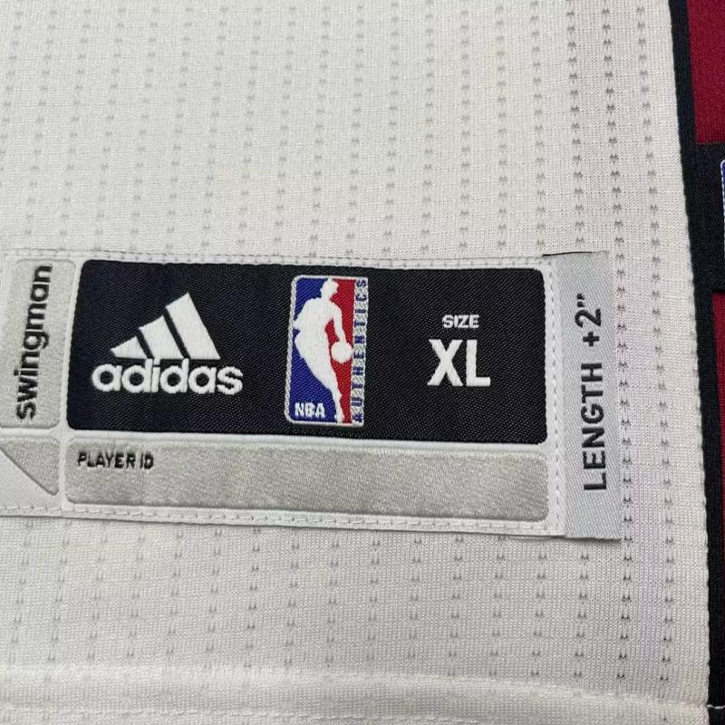 Adidas X NBA Wade Miami Heat Lettering Comfortable Jersey Unisex Jerseys White 7470A-331-K9549