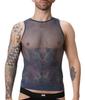 Stefano Navy Blue Mesh Tank Top - Barcode Berlin - Tank Top