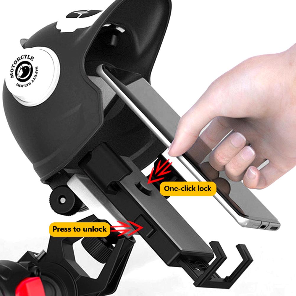 Waterproof Helmet Style Motorcycle Mobile Phone Holder with Sunshade for Electric Bicycle Small Rider Navigation Mount