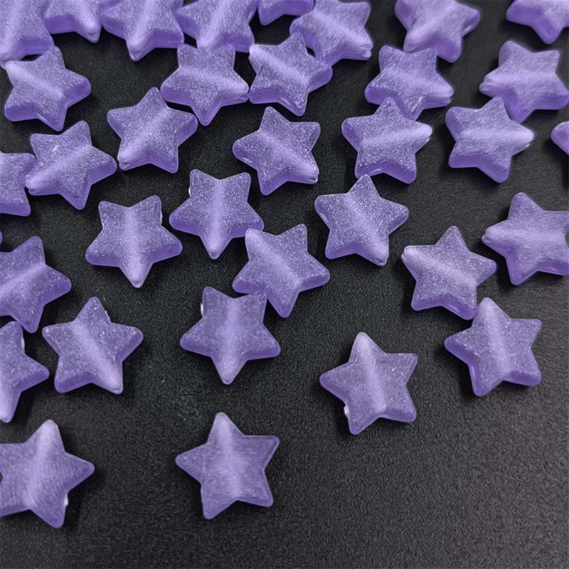 50Pcs Frosted Matte Acrylic Heart Star Beads Pendant DIY for Necklace Bracelet Jewelry Making