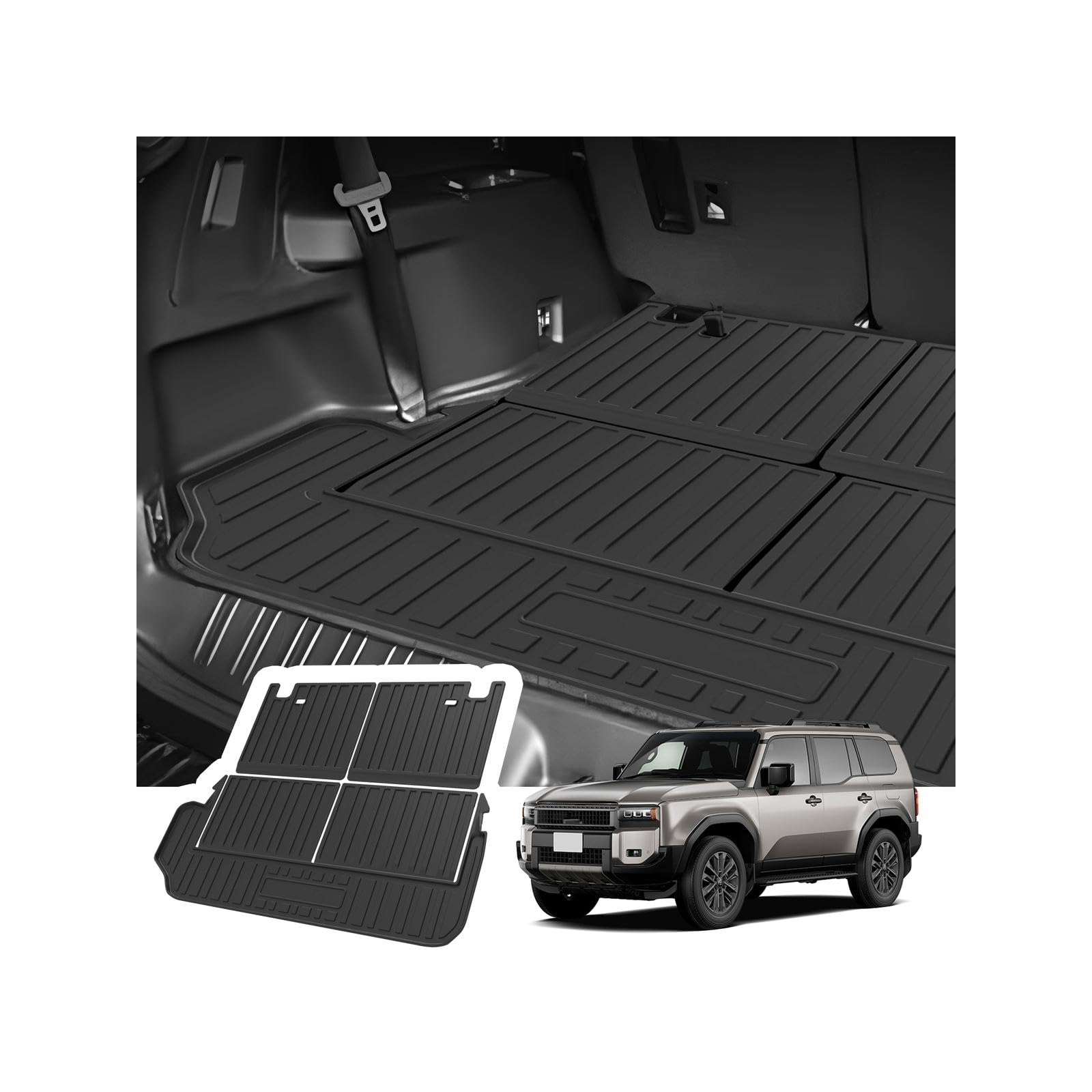 ASZSK Toyota Land Cruiser 250 Luggage Dedicated 3D Waterproof TPE Car Easy Dirt and Scratch Land Cruiser 250 Accessory Interior 250 Land Cruiser April