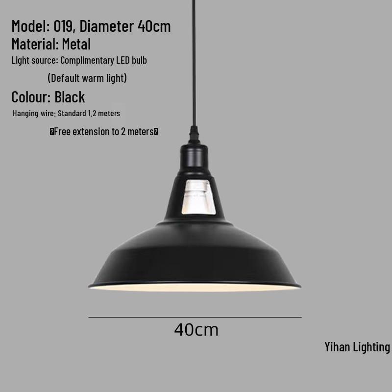 Modern Nordic Single-Head Pendant Light for Hotels, Bars, and Restaurants - Industrial Retro Style Lampshade.