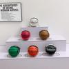 Personality Graffiti Round Ball Bag For Women  PU Leather Crossbody Acrylic Chain Handbags and Purses Female Basketball Bag