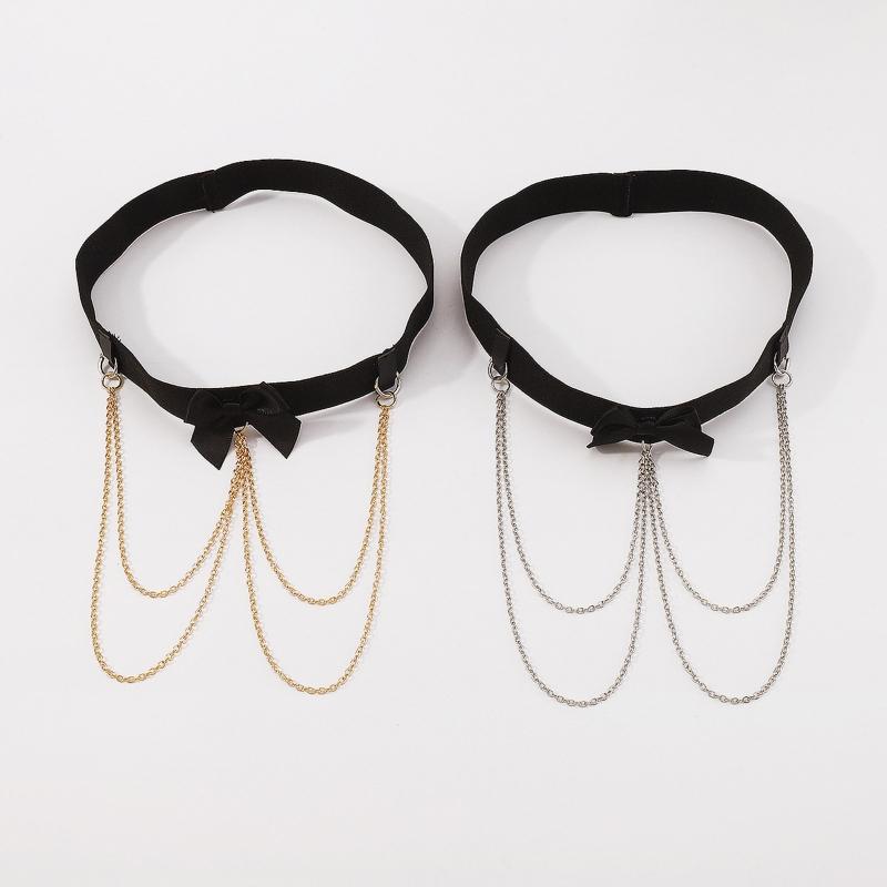 Leg Chain Sexy Boho Style Bowknot Decor Thigh Chains Shinning Body Chain Festival Rave Body Supplies for Women Girls