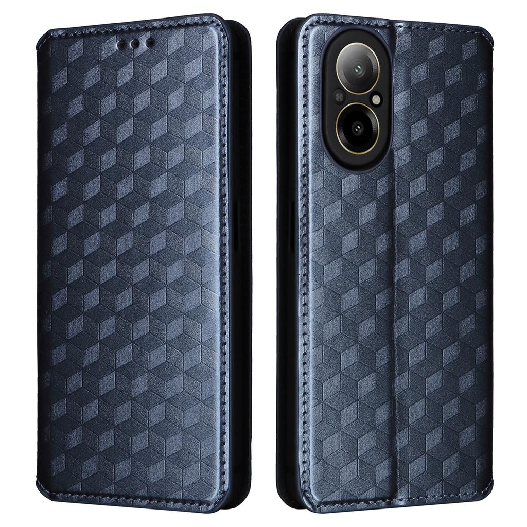 For Realme C67 4G/12 Lite 4G PU Leather Case Flip Wallet Rhombus Imprinted Magnetic Folio Cover