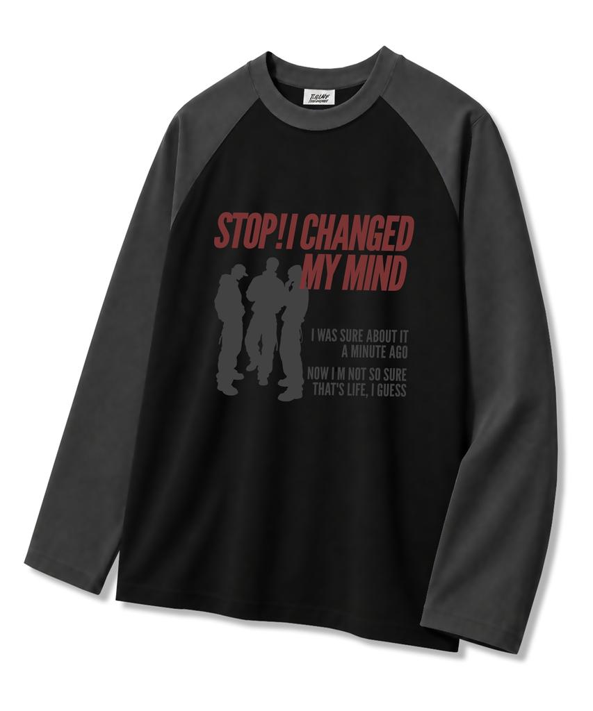TI.GLAKE Stop My Mind Oversized Raglan Long Sleeve T-Shirt 5 Colors