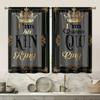 2PCS - King Theme Festival Atmosphere Printed Curtains, Suitable for Bedroom and Living Room Home Decoration