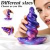 Spiral Wearing Anal Plug Colorful Silicone Dildo Adult Sex Toy  Male And Female Flirting Masturbator