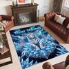 Leopard Theme Crystal Velvet Floor Rug Personalized Custom Name Text Warm Carpet Home Decoration