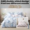 5pcs Ultra-fine Fiber Printed Bedding Set, Skin Friendly, Breathable, Love Flower Themed Home Duvet Cover Pillowcase 5-piece Set