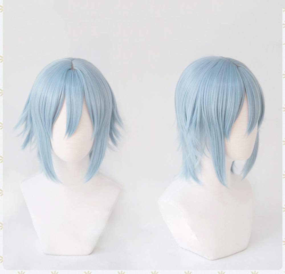 cosplay dewdrop short perfect for Halloween parties and plus 3 bonus items Heat-resistant wig, "Second Castle," green, hair, costumes,