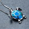 Bohemia Cute Turtle Pendant Necklace For Women Inlay White Imitation Opal Necklace Wedding Party Jewelry Christmas Gifts for Her