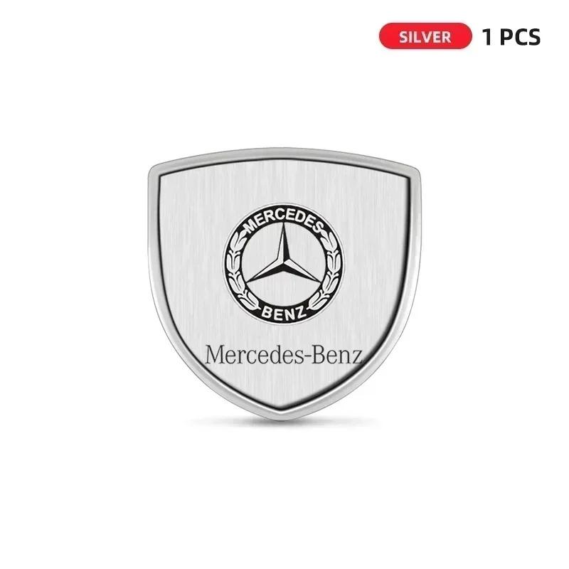 AZP2  1/2pcs 3D Metal Car Body Fender Emblem Shield Stickers Decor Auto Accessories for Mercedes Benz W211 W204 W210 W203 CLA GLA