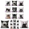 Adorable Cute French Bulldog Pattern Linen Throw Pillow Case For Trendy Home Decor
