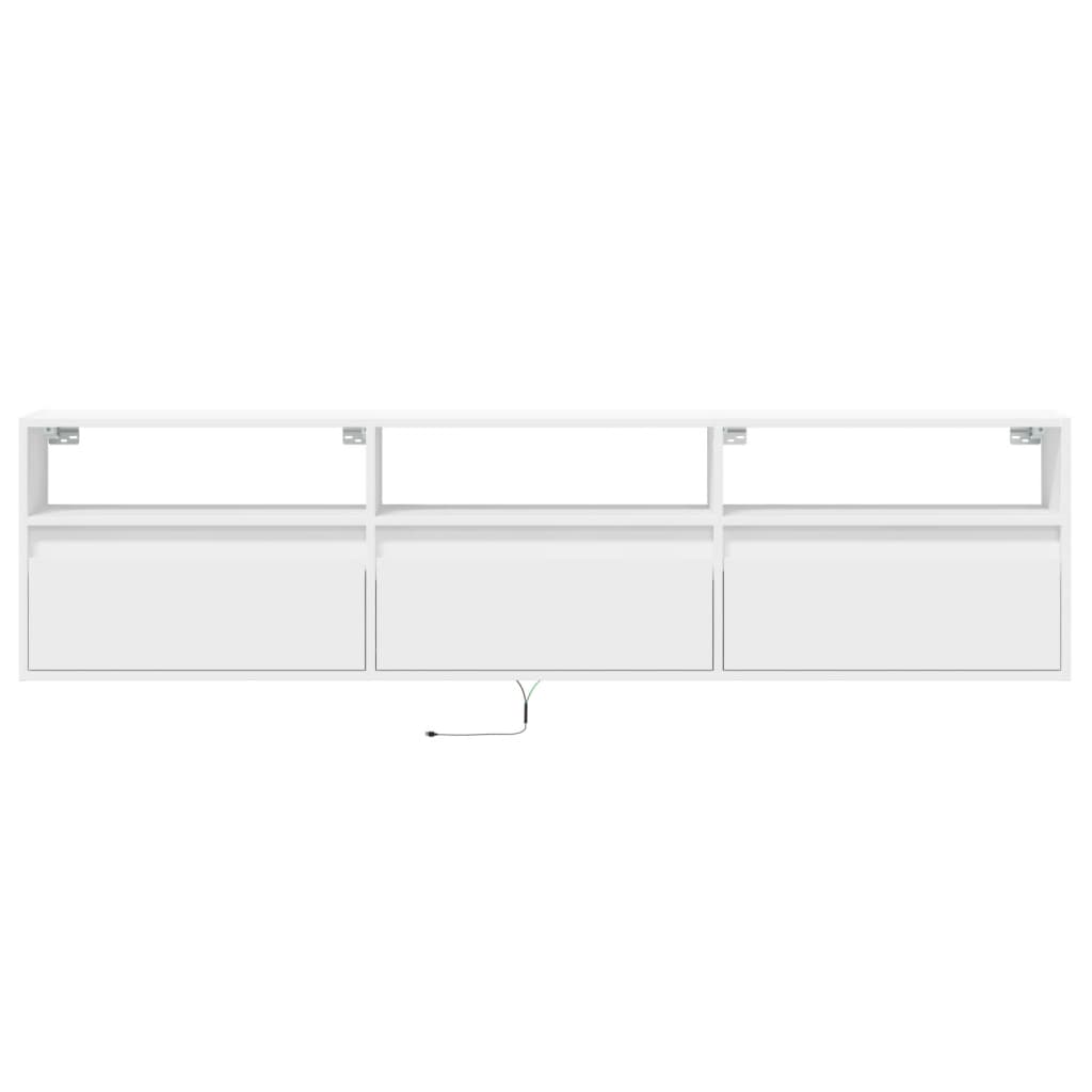 Vidaxl Ścienna Szafka Pod Tv, Z Led, Biała, 180X31X45 Cm