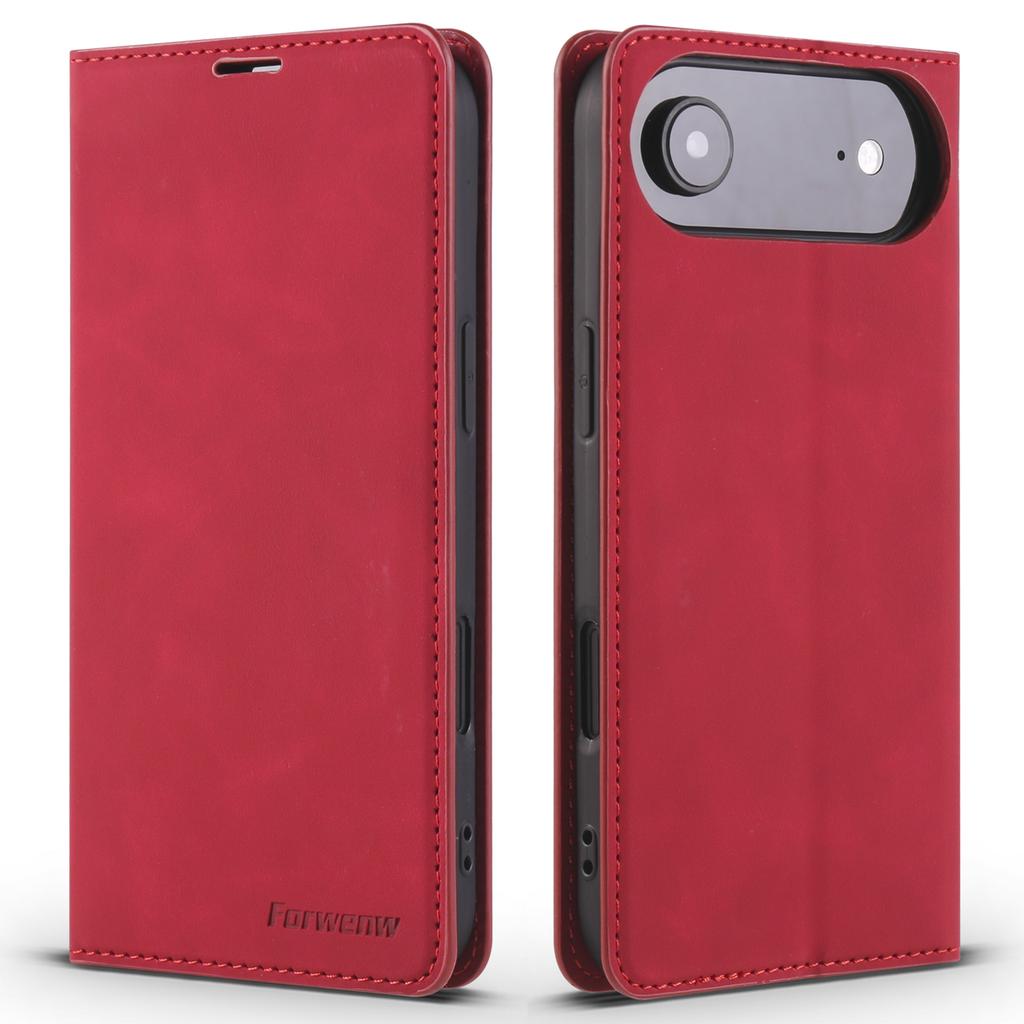 FORWENW For iPhone Air Wallet Case Magnetic Absorption Leather Flip Phone Cover with Stand