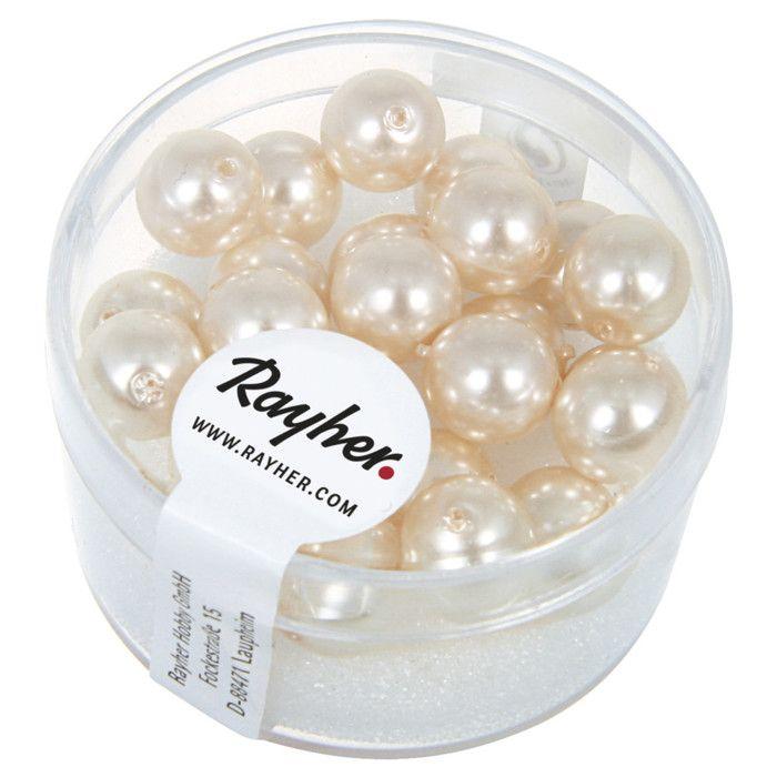 Renaissance Perles en verre , 8mm ø, rose poudre, boîte 25 pces