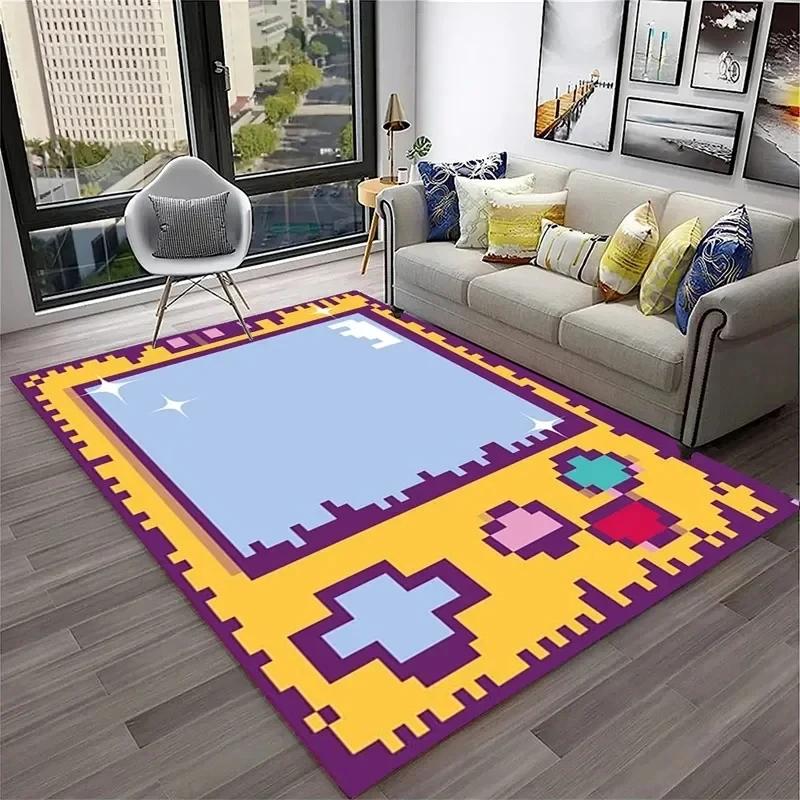 Gamer Rugs for Bedroom Playroom Boys Teen Game Gamepad Carpet Bathroom Kitchen Living Room Floor Mat Home Decor Non-Slip Doormat