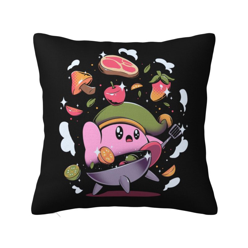 Custom Kirbys Video Game Cushion Cover Cartoom Anime Velvet Modern Pillow
