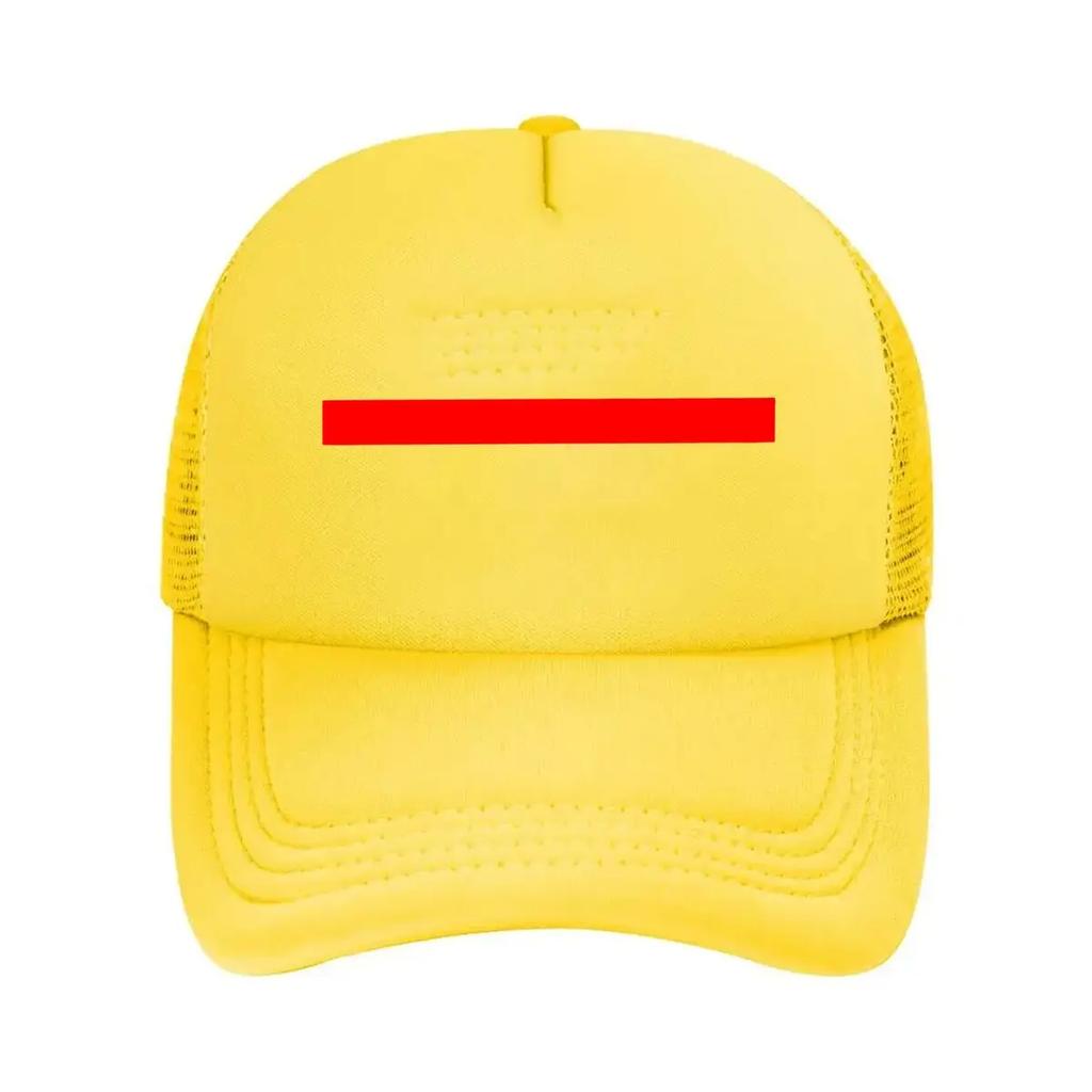 Solid Red Rectangle with No Additional Elements Mesh Baseball Cap