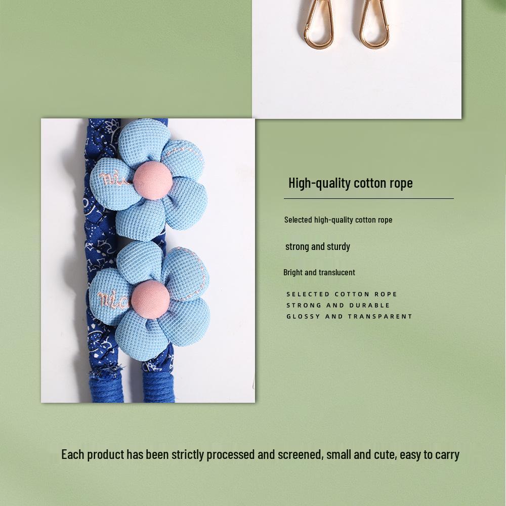 Daisy Flower Crossbody Phone Lanyard: Anti-Lost Handmade Woven Strap with Pendant