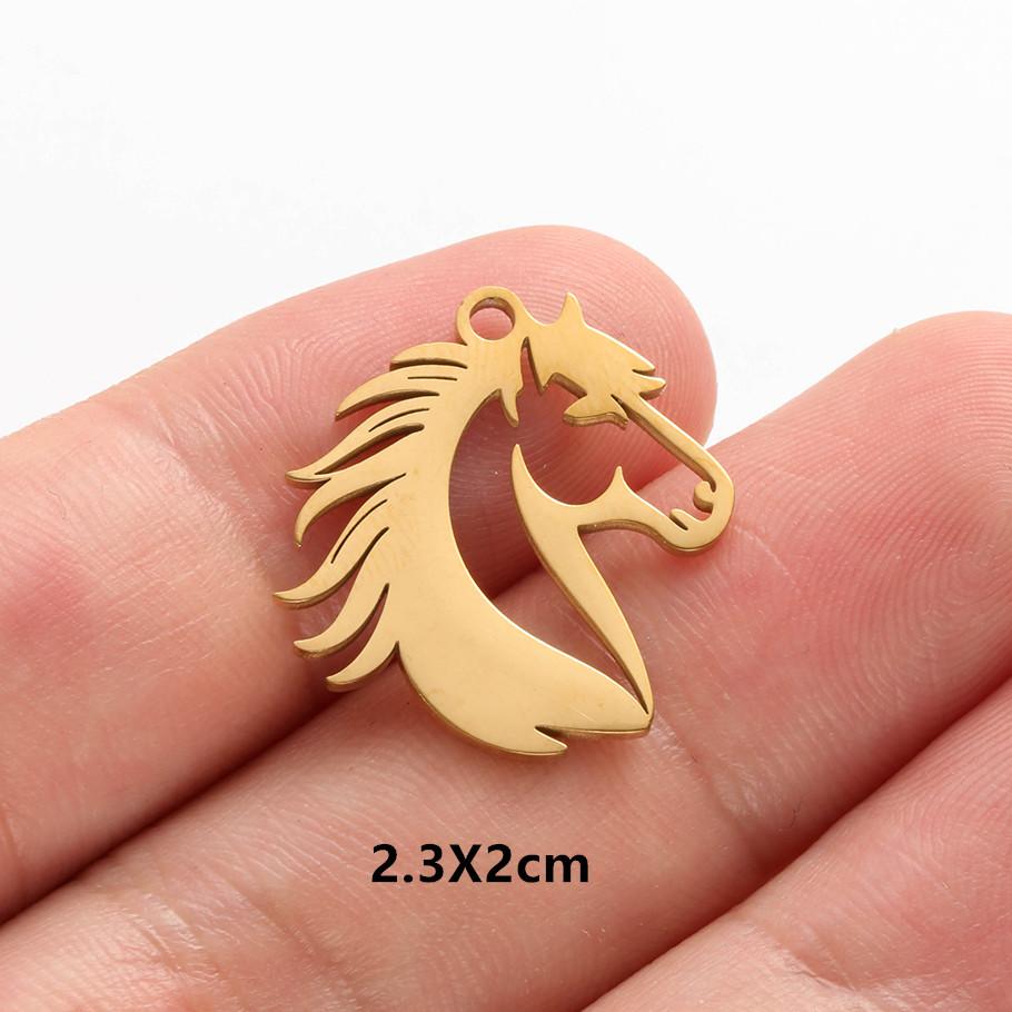 6pcs Fashion Animal Pendant Sea Turtle Tail Horse Stainless Steel Lobster Bird Charms for Jewelry Making Bulk Handmade Keychain