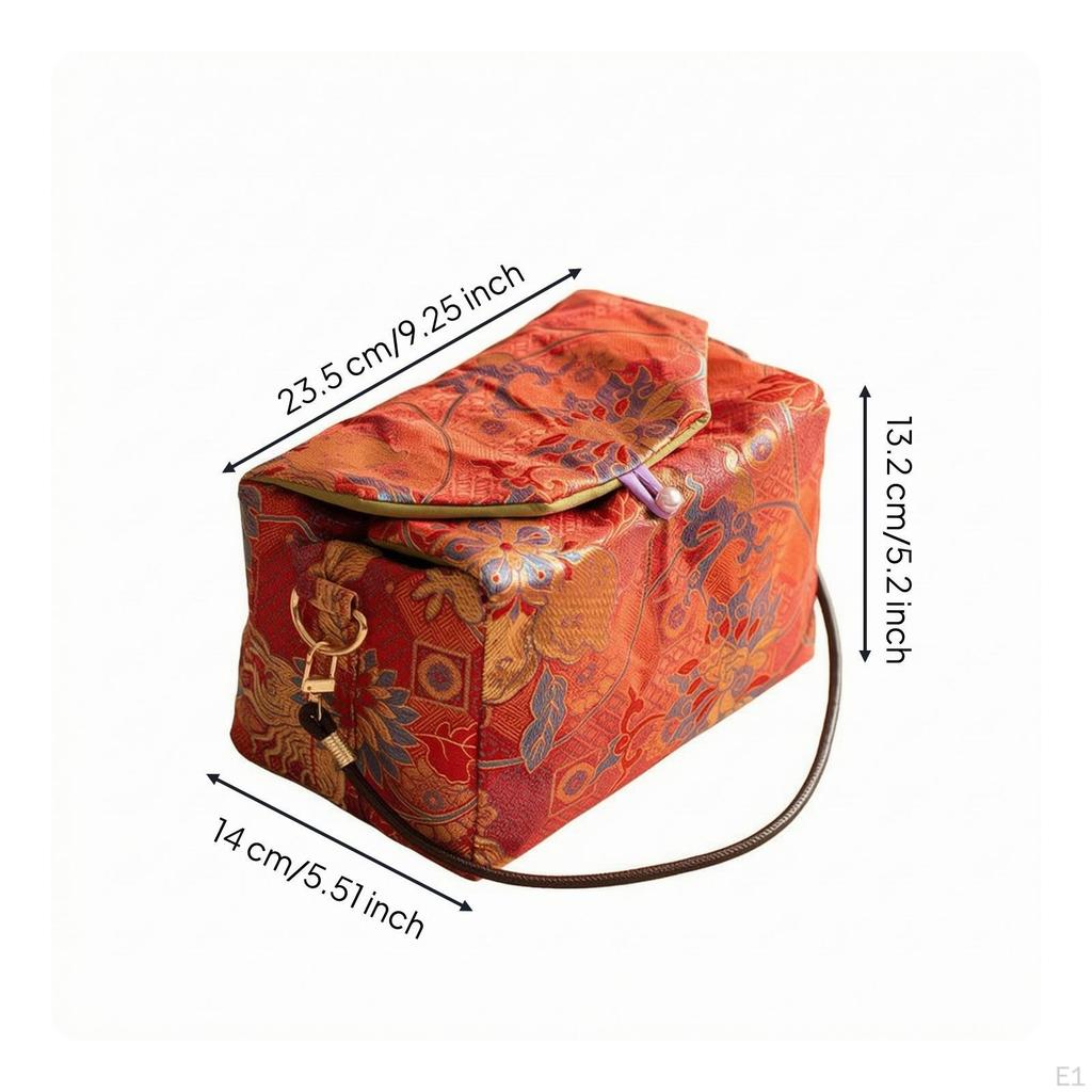 Portable Textile TeaWare Storage Bag | Compact Structured Form, Tea Outing with Shoulder Strap,