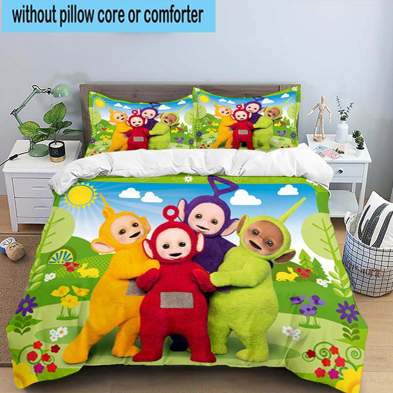 3PCS Teletu-bbies Celebrate Pride 3pcs Bedding,Including 3PCS Duvet Cover And 2pcs Pillowcases Perfect for Christmas,Ideal for Bedroom, Dormitory