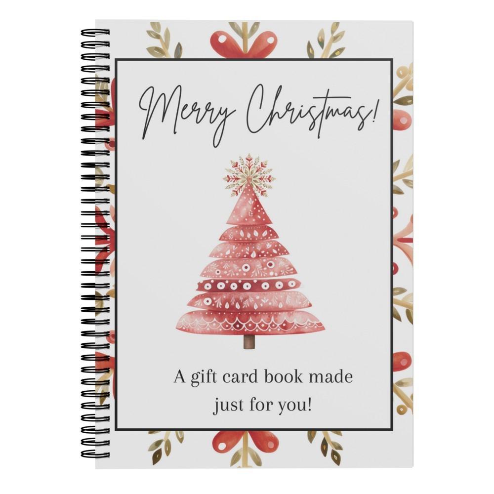 Libro de Tarjetas de Regalo de Navidad con Espiral Cuaderno de Regalo de Navidad DIY Celebración en Casa