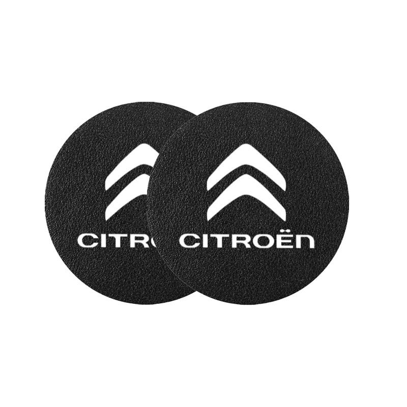 

2Pcs Leather Coaster Anti-noise Water Cup Pad Cushion For Citroen C1 DS3 C2 C3 Vts C4 Saxo C4L C5 C6 C8 Xsara C3-XR Picasso